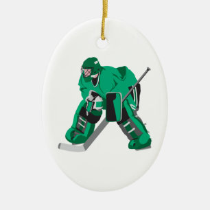 hockey goalie ready ceramic tree decoration