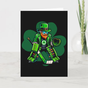 Hockey Goalie Saint Patrick's Day Irish Shamrock Card