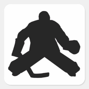 Hockey Goalie Silhouette Square Sticker