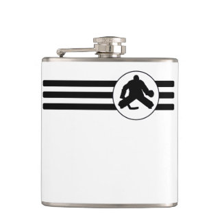 Hockey Goalie Stripes Hip Flask