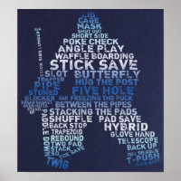 Hockey Goalie Text Art Poster