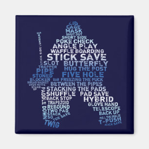 Hockey Goalie Text Magnet
