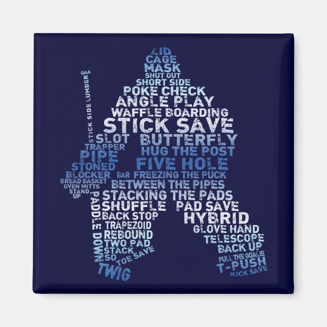 Hockey Goalie Text Magnet (Front)