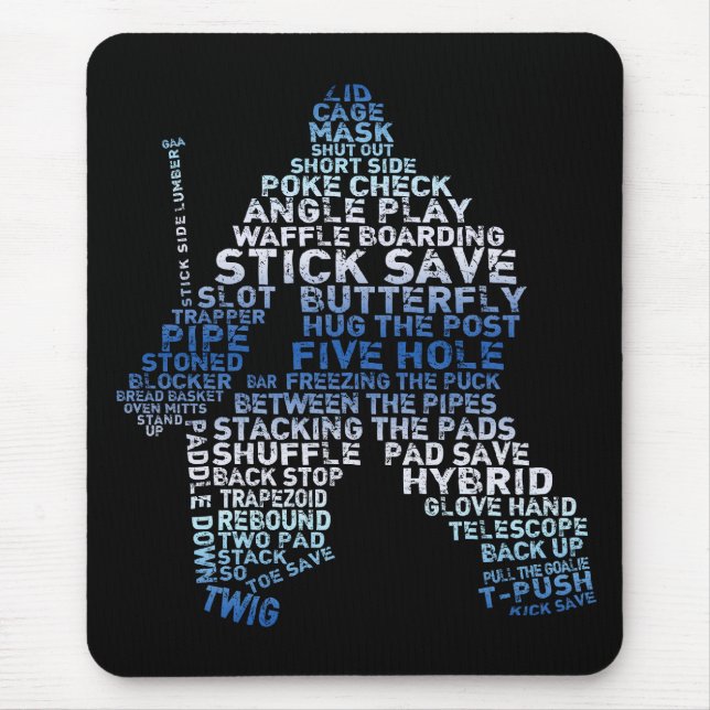Hockey Goalie Text Mousepad (Front)