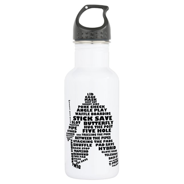 Hockey Goalie Typography 532 Ml Water Bottle (Front)