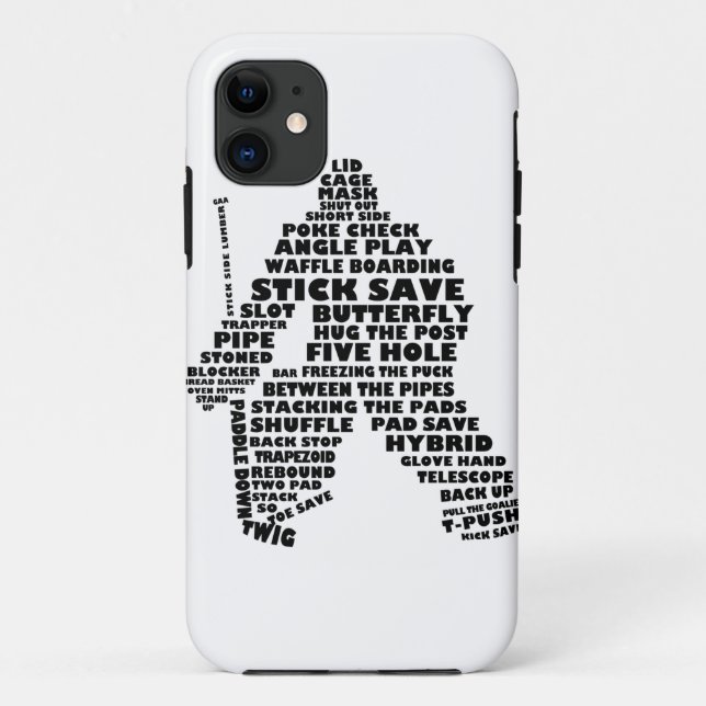Hockey Goalie Typography Cell Phone Case (Back)