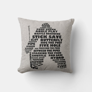 Hockey Goalie Typography Customisable Pillow
