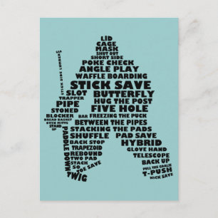 Hockey Goalie Typography Postcard
