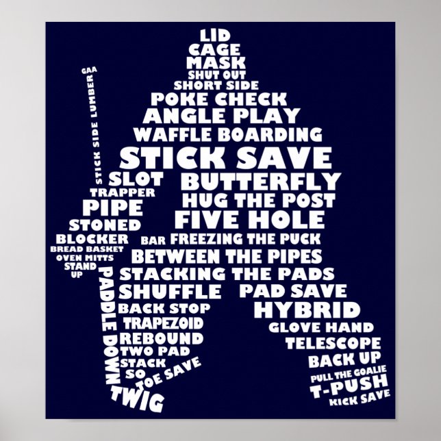 Hockey Goalie Typography Poster (Front)