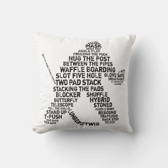 Hockey Goalie Word Art   Cushion (Front)