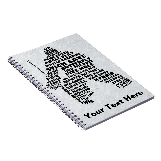 Hockey Goalie Word Art Notebook (Right Side)