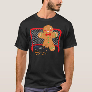 Hockey Goolkeeper Christmas Gingerbread Man Goalie T-Shirt