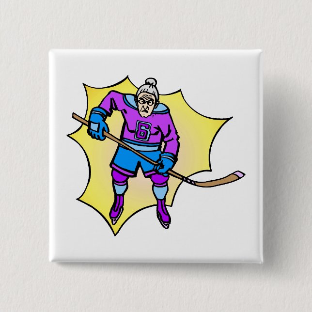 Hockey Grandma 15 Cm Square Badge (Front)