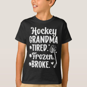Hockey Grandma Tired Frozen Ice Hockey Player Gran T-Shirt