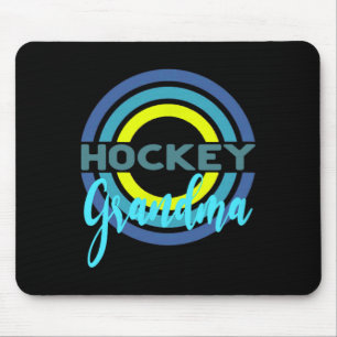 Hockey Grandma With Modern Hockey Circles Mouse Mat