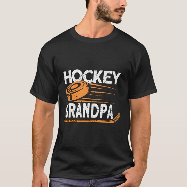 Hockey Grandpa Hockey Player Ice Hockey T-Shirt (Front)