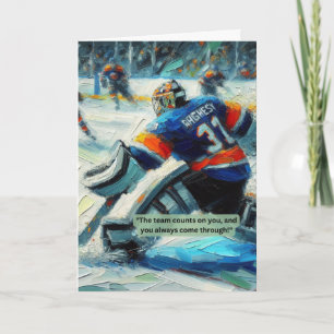 Hockey Greeting Card Goalie  Last Line of Defence