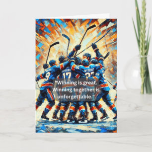 Hockey Greeting Card – "Winning Together"