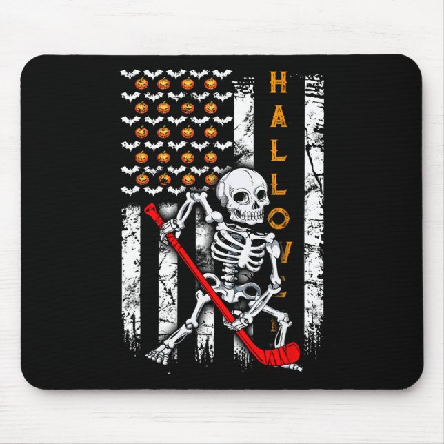 Hockey Halloween Us Flag  Mouse Mat (Front)
