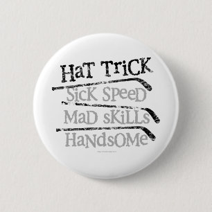 Hockey Hat Trick 6 Cm Round Badge