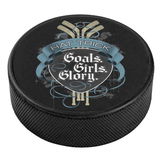 (Hockey Hat Trick) Goals Girls Glory Hockey Puck (3/4)