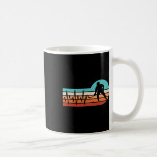 Hockey Heartbeat Retro Ice Hockey Player Men Boys Coffee Mug