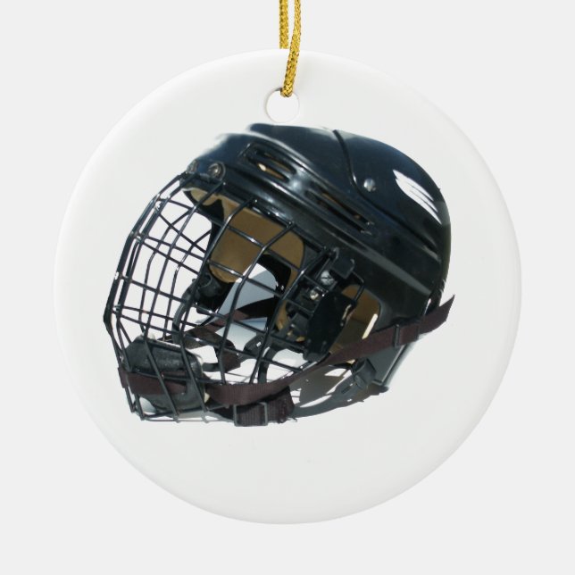 Hockey Helmet Ceramic Tree Decoration (Front)