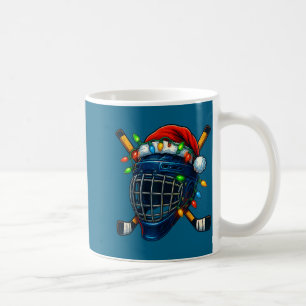 Hockey Helmet Christmas Lights Santa Hat Design Xm Coffee Mug