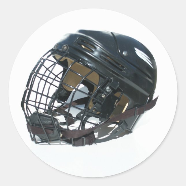 Hockey Helmet Classic Round Sticker (Front)