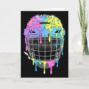 Hockey Helmet Ice Cream Drip For Hockey Player Boy Card