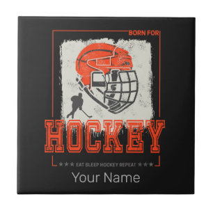 Hockey Helmet Vintage Player Game Trainer Or Coach Tile