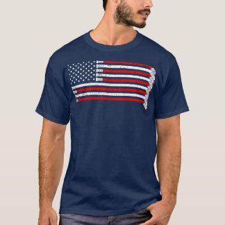 Hockey Hockey American Flag Hockey Player T-Shirt