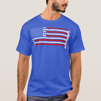Hockey Hockey American Flag Hockey Player T-Shirt