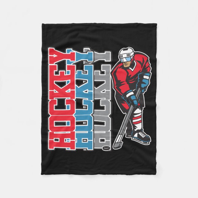 Hockey, Hockey, Hockey Fleece Blanket (Front)