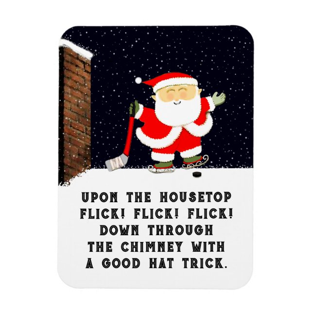 Hockey Holiday Gift Magnet (Vertical)