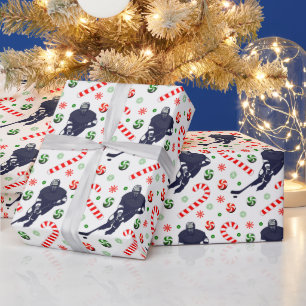 Hockey Holiday Gift Wrapping Paper