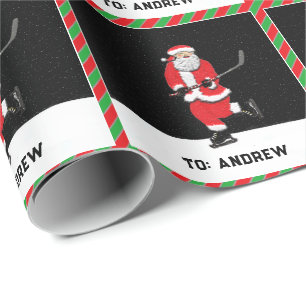 Hockey Holiday Gift Wrapping Paper