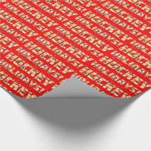 Hockey Holidays Xmas Gift Wrap with Santa Pattern