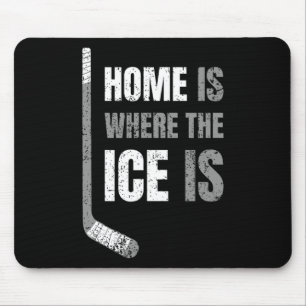 Hockey - Home Is Where The Ice Is - Retro-style Ho Mouse Mat