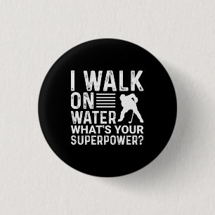Hockey I Walk On Water 3 Cm Round Badge