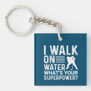 Hockey I Walk On Water Key Ring