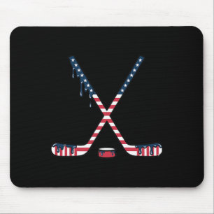 Hockey Ice Cream Drip American Flag Hockey Youth B Mouse Mat