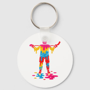 Hockey Ice Cream Drip Boys Girls Ice Hockey Youth Key Ring