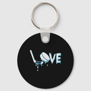 Hockey Ice Cream Drip Boys Ice Hockey Love Youth P Key Ring