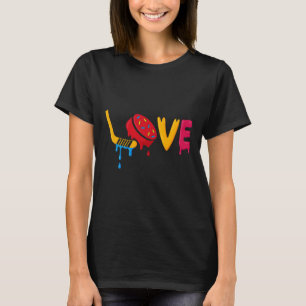 Hockey Ice Cream Drip Boys Ice Hockey Love Youth P T-Shirt