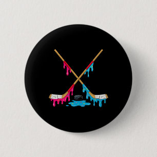 Hockey Ice Cream Drip Boys Ice Hockey Youth Player 6 Cm Round Badge