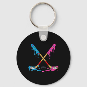 Hockey Ice Cream Drip Boys Ice Hockey Youth Player Key Ring