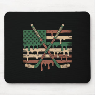 Hockey Ice Cream Drip Camo Usa Flag _1 Mouse Mat