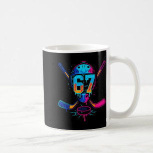 Hockey Ice Cream Drip Number 67 Player 67th Birthd Coffee Mug
