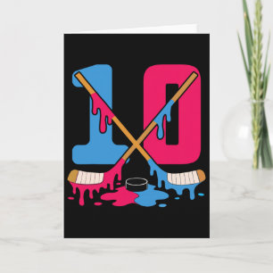 Hockey Ice Drip Birthday 10th Number 10 Double Dig Card